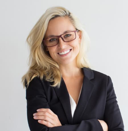 woman with glasses